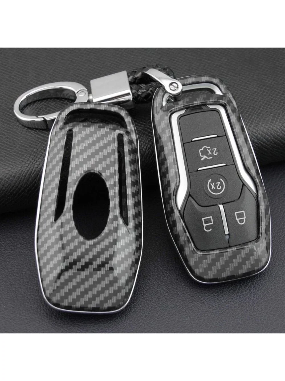 Smart Keyless Entry Remote Fob Shell for Ford F150, Mustang, Lincoln - Carbon